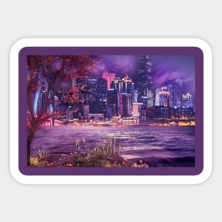 Lilac Skyline Sticker